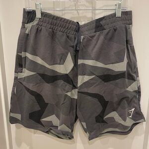 Gymshark Black and Gray Camo Athletic Shorts